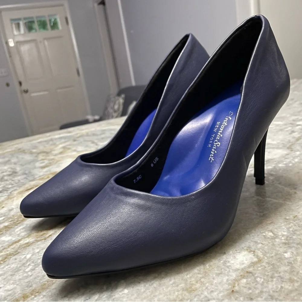 Antonia Saint New York Victoria Navy Blue Heels US 8